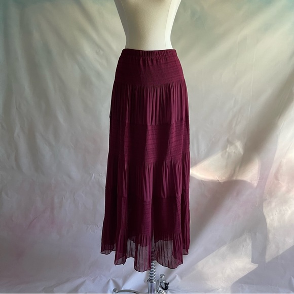 Chiffon Elastic High Waisted A-Line Flared Maxi Skirt 3XL - Picture 4 of 9